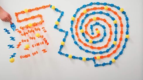 Jumping Domino Action - Hi-Fly Set | Chain Reaction Game - Create Unlimited Designs | Includes 22 ZipLinx, 3 Hi-Fly Balls, and 1 Launcher Key in Saudi Arabia