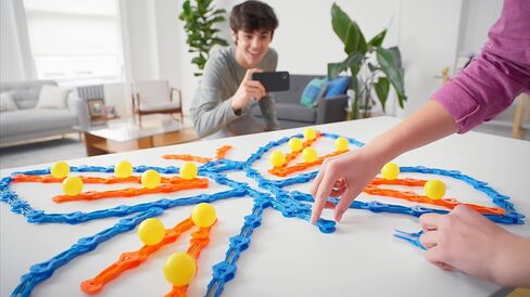 Jumping Domino Action - Hi-Fly Set | Chain Reaction Game - Create Unlimited Designs | Includes 22 ZipLinx, 3 Hi-Fly Balls, and 1 Launcher Key in Saudi Arabia