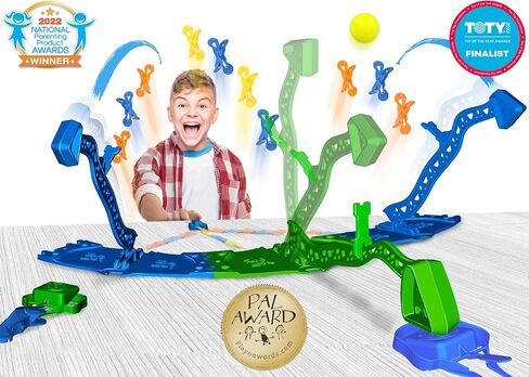 Jumping Domino Action - Hi-Fly Set | Chain Reaction Game - Create Unlimited Designs | Includes 22 ZipLinx, 3 Hi-Fly Balls, and 1 Launcher Key in Saudi Arabia
