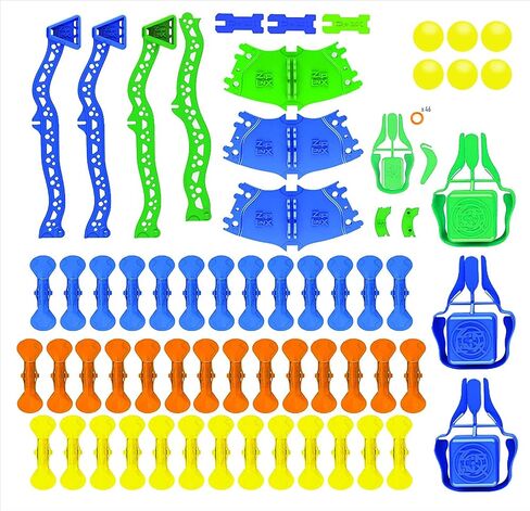 Jumping Domino Action - Hi-Fly Set | Chain Reaction Game - Create Unlimited Designs | Includes 22 ZipLinx, 3 Hi-Fly Balls, and 1 Launcher Key in Saudi Arabia