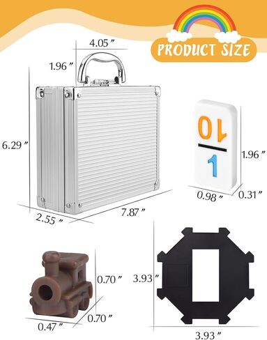 Kalolary Double 12 لعبة دومينو قطار مكسيكي، 91 قطعة من ألعاب الدومينو في علبة من الألومنيوم مع 9 وسادات نقاط لكتيب تعليمات القطارات ومركز على شكل مثمن (نمط الأرقام) in Kuwait