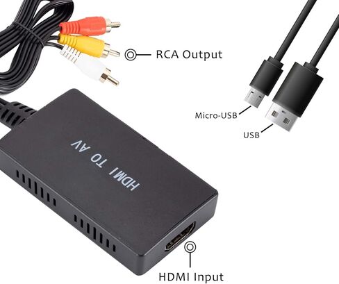 محول HDMI إلى RCA - محول HDMI إلى AV، محول HDMI إلى RCA للتلفزيون 1080P HDMI إلى RCA محول HDMI إلى محول تناظري للكمبيوتر الشخصي، الكمبيوتر المحمول، التلفزيون، WII، Xbox، PS1، PS2، PS3، STB، VHS، VCR، أزرق- راي دي في دي in Kuwait