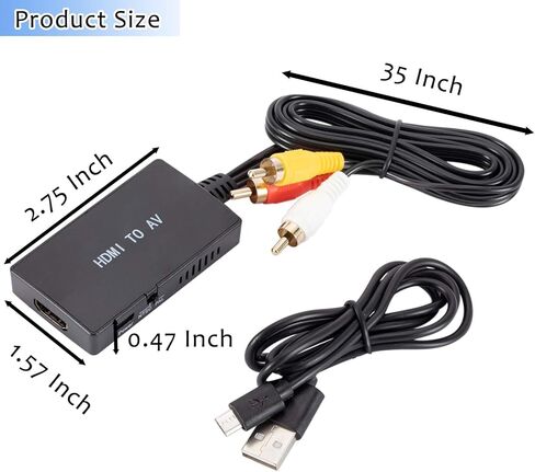 محول HDMI إلى RCA - محول HDMI إلى AV، محول HDMI إلى RCA للتلفزيون 1080P HDMI إلى RCA محول HDMI إلى محول تناظري للكمبيوتر الشخصي، الكمبيوتر المحمول، التلفزيون، WII، Xbox، PS1، PS2، PS3، STB، VHS، VCR، أزرق- راي دي في دي in Kuwait