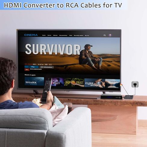 محول HDMI إلى RCA - محول HDMI إلى AV، محول HDMI إلى RCA للتلفزيون 1080P HDMI إلى RCA محول HDMI إلى محول تناظري للكمبيوتر الشخصي، الكمبيوتر المحمول، التلفزيون، WII، Xbox، PS1، PS2، PS3، STB، VHS، VCR، أزرق- راي دي في دي in Kuwait