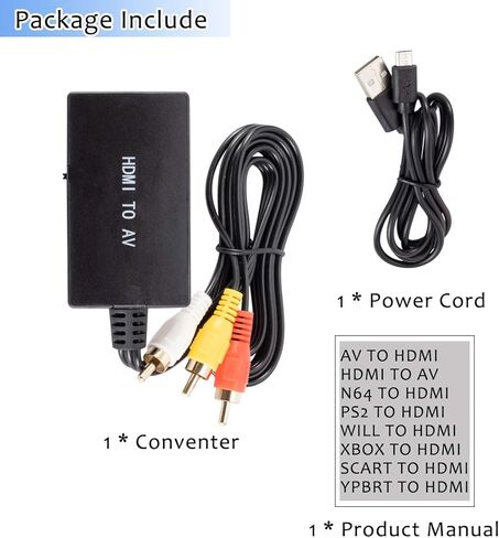 محول HDMI إلى RCA - محول HDMI إلى AV، محول HDMI إلى RCA للتلفزيون 1080P HDMI إلى RCA محول HDMI إلى محول تناظري للكمبيوتر الشخصي، الكمبيوتر المحمول، التلفزيون، WII، Xbox، PS1، PS2، PS3، STB، VHS، VCR، أزرق- راي دي في دي in Kuwait