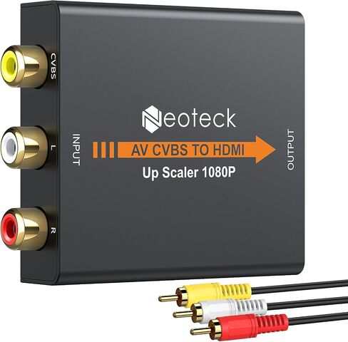 Neoteck Mini AV RCA to HDMI Converter, Alloy Case Version, CVBS Composite to HDMI Adapter for TV PC PS3 STB VHS VCR Blue-Ray DVD Players Projector in Saudi Arabia