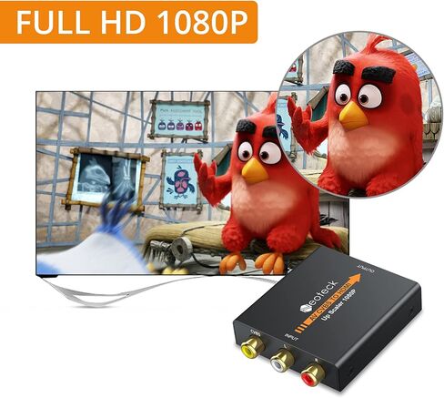Neoteck Mini AV RCA to HDMI Converter, Alloy Case Version, CVBS Composite to HDMI Adapter for TV PC PS3 STB VHS VCR Blue-Ray DVD Players Projector in Saudi Arabia