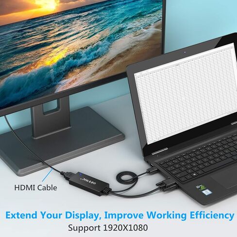 محول eSynic VGA إلى HDMI، موصلات مطلية بالذهب، يدعم دقة 1080 بكسل، تركيب سهل التوصيل والتشغيل in Kuwait