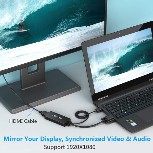 محول eSynic VGA إلى HDMI، موصلات مطلية بالذهب، يدعم دقة 1080 بكسل، تركيب سهل التوصيل والتشغيل in Kuwait