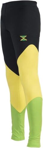 بنطال ضيق نسائي بعلم الريغي الجامايكي، رياضي نشط، كاجوال مريح، مطاطي بطول الكاحل in Kuwait