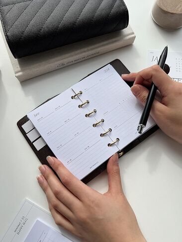 2025 Pocket Weekly Planner Refill, Week on Two Page Planner Insert for Pocket Filofax and LV PM 6 ringed Agenda (Weeks with Tracker) in Saudi Arabia