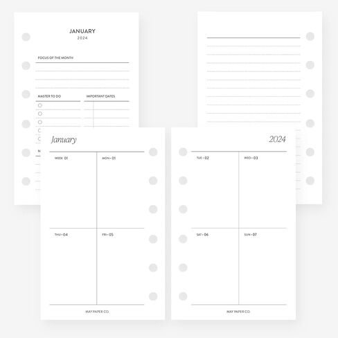 2025 Pocket Weekly Planner Refill, Week on Two Page Planner Insert for Pocket Filofax and LV PM 6 ringed Agenda (Weeks with Tracker) in Saudi Arabia