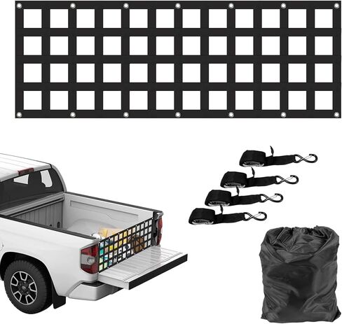 Heavy Duty Tailgate Cargo Net for Truck Bed, 54 in x 18 in Extendable Tailgate Net with 4 Adjustable Buckle Straps, 1600LBS Capicity Cargo Net for Truck, Trailer, Pickup, Jeep, SUV, Boat in Kuwait