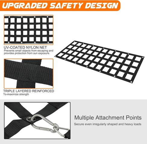 Heavy Duty Tailgate Cargo Net for Truck Bed, 54 in x 18 in Extendable Tailgate Net with 4 Adjustable Buckle Straps, 1600LBS Capicity Cargo Net for Truck, Trailer, Pickup, Jeep, SUV, Boat in Kuwait