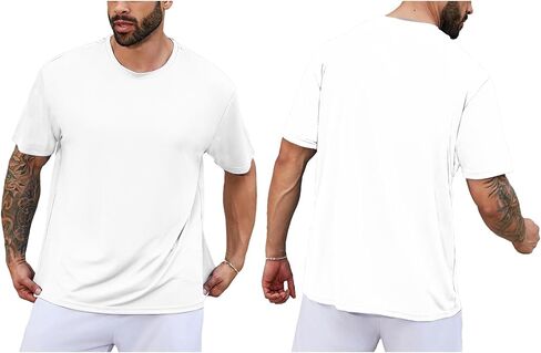 LeeHanTon Men's Workout Running Shirts Crew Neck Short Sleeve T-Shirts Athletic Quick Dry Gym Shirts 5 Pack in Saudi Arabia