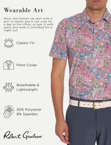 Robert Graham Men's Goldberg Short-Sleeve Knit Polo in Saudi Arabia