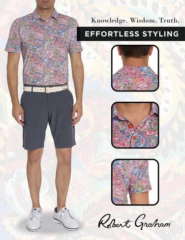Robert Graham Men's Goldberg Short-Sleeve Knit Polo in Saudi Arabia