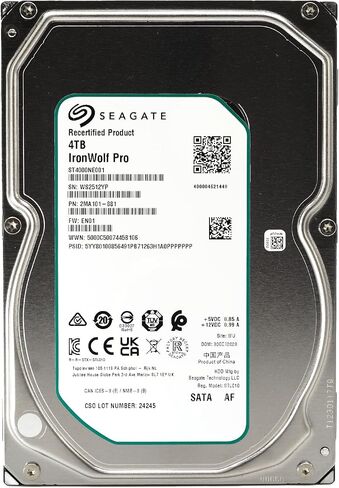Seagate IronWolf Pro 4TB NAS Internal Hard Drive 3.5 Inch SATA 6Gb/s 7200 RPM 128MB Cache ST4000NE001 (Renewed) in Saudi Arabia