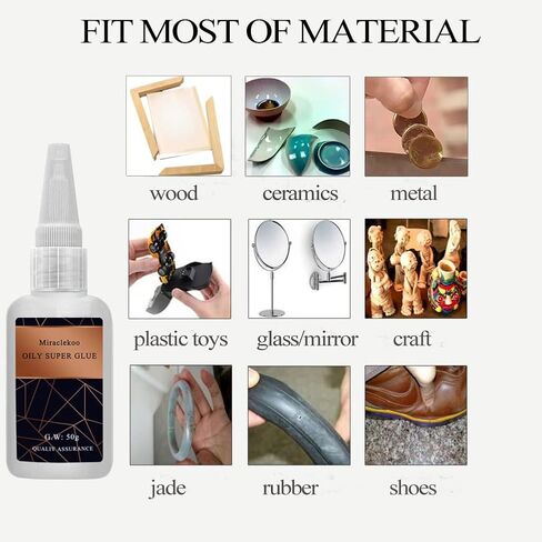 Glass Glue, CA Super Glue for Rubber, Low Viscosity Instant Strong Glue for Wood, Glass, Ceramic, Metal, Plastic, Rubber, Jewelry Rhinestones,DIY Craft,50g in Saudi Arabia