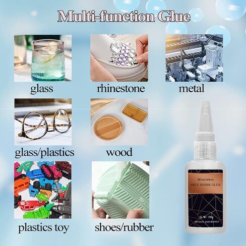 Glass Glue, CA Super Glue for Rubber, Low Viscosity Instant Strong Glue for Wood, Glass, Ceramic, Metal, Plastic, Rubber, Jewelry Rhinestones,DIY Craft,50g in Saudi Arabia