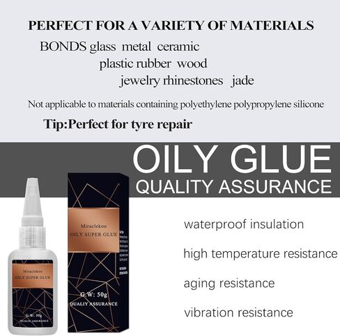 Glass Glue, CA Super Glue for Rubber, Low Viscosity Instant Strong Glue for Wood, Glass, Ceramic, Metal, Plastic, Rubber, Jewelry Rhinestones,DIY Craft,50g in Saudi Arabia