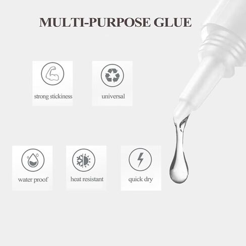 Glass Glue, CA Super Glue for Rubber, Low Viscosity Instant Strong Glue for Wood, Glass, Ceramic, Metal, Plastic, Rubber, Jewelry Rhinestones,DIY Craft,50g in Saudi Arabia