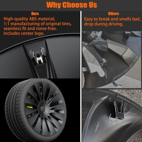 أغطية عجلات POSWIS مقاس 19 بوصة لـ Tesla Model Y 2019-2024 Hubcaps Rims أغطية العجلات ملحقات بديلة متوافقة مع Tesla Model Y Matte Black تتضمن قبعات شعار المركز (4 عبوات) in Kuwait