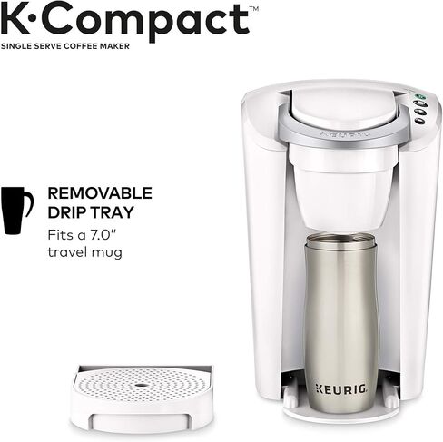 ماكينة صنع القهوة Keurig K-Compact ذات الخدمة الواحدة K-Cup، باللون الأبيض in Kuwait