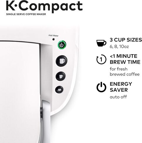 ماكينة صنع القهوة Keurig K-Compact ذات الخدمة الواحدة K-Cup، باللون الأبيض in Kuwait