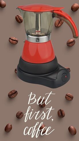 Bene Casa - Electric Espresso Maker 1-3 Cup Red, Cafetera Electrica Roja de 3 Tasa Model BC-95514. in Kuwait