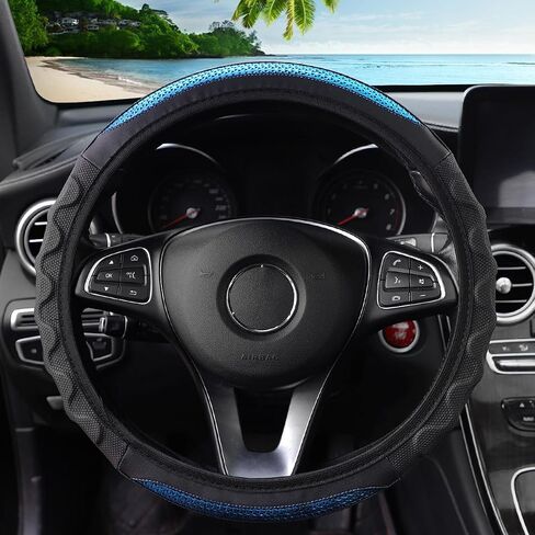 Car Steering Wheel Cover, 14 1/2 to 15 Inch Anti-Slip Breathable Durable Automotive Steering Wheel Protector for Men Women, Vehicle Interior Decoration Universal for SUV, Truck, RV (Black) in Saudi Arabia