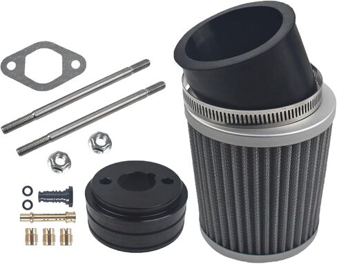 طقم مهايئ فلتر هواء مطور 62 مم لـ Predator 196cc 212cc لـ Coleman CT200U BT200X لـ Baja Warrior MB200 GX390 GX160 GX200 Clone Engine Parts Mini Bike Go Kart أسود in Kuwait