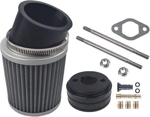 طقم مهايئ فلتر هواء مطور 62 مم لـ Predator 196cc 212cc لـ Coleman CT200U BT200X لـ Baja Warrior MB200 GX390 GX160 GX200 Clone Engine Parts Mini Bike Go Kart أسود in Kuwait