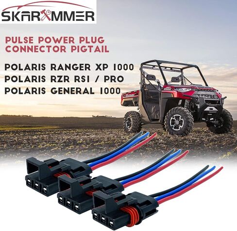Pulse Power Plug Pigtail Connector Replacement for 2018 2019 2020 2021 Polaris Ranger XP 1000 / RZR RS1 Pro/General Bus Bar plugs Power Wire Harness Connector (3 pcs) in Saudi Arabia
