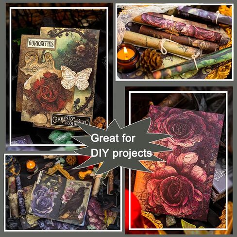 125 قطعة من ورق الحرف اليدوية المزخرف، ورق القصاصات العتيق، لوازم سجل القصاصات للمجلات، ورق الكولاج الفني للنباتات والزهور، ورق ديكوباج الجمالي لمجلة الرصاص، صناعة البطاقات، ألبوم الصور، الحرف الفنية ذاتية الصنع in Kuwait