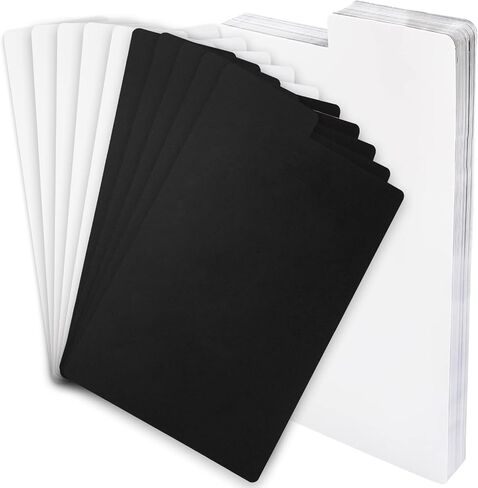 50 قطعة من فواصل الكتب الهزلية، فاصل بطاقات كبير أبيض وأسود من TOUNALKER مع علامات تبويب، فواصل كتب هزلية بلاستيكية لصناديق تخزين الكتب الهزلية القصيرة أو الطويلة، 7.24 × 11.22 بوصة in Kuwait