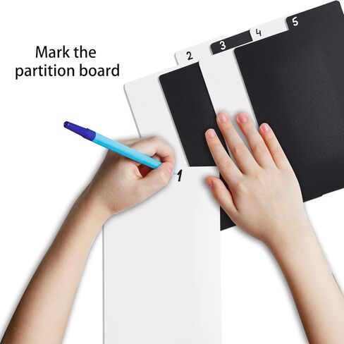 50 قطعة من فواصل الكتب الهزلية، فاصل بطاقات كبير أبيض وأسود من TOUNALKER مع علامات تبويب، فواصل كتب هزلية بلاستيكية لصناديق تخزين الكتب الهزلية القصيرة أو الطويلة، 7.24 × 11.22 بوصة in Kuwait