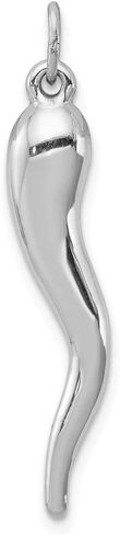 925 Sterling Silver Men's Cornicello Italian Horn Protection Pendant Charm in Saudi Arabia
