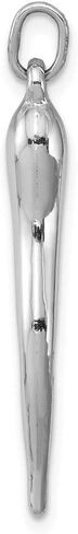 925 Sterling Silver Men's Cornicello Italian Horn Protection Pendant Charm in Saudi Arabia