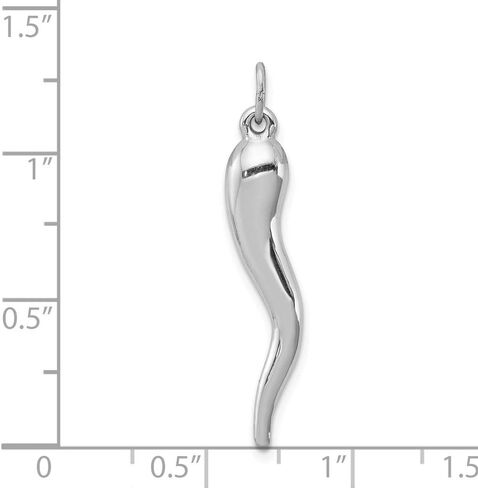 925 Sterling Silver Men's Cornicello Italian Horn Protection Pendant Charm in Saudi Arabia