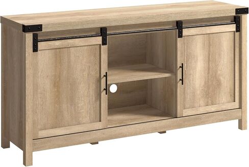 Sauder Bridge Acre Rustic Farmhouse 58" Credenza, L: 58.19" x W: 15.51" x H: 30.0", Orchard Oak Finish in Saudi Arabia