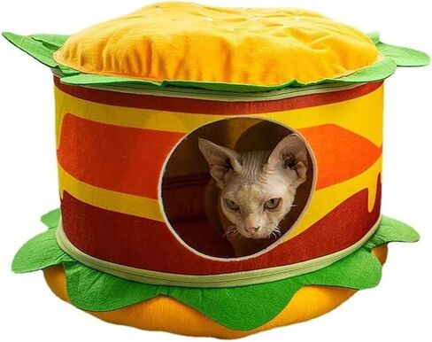 SSDHUA Cat Nest Burger على شكل بطاطس مقلية على شكل بيت للقطط، قابل للإزالة وسهل التنظيف، سرير أريكة للقطط قابل للتحويل، عش للقطط والكلاب (بطاطس مقلية) in Saudi Arabia