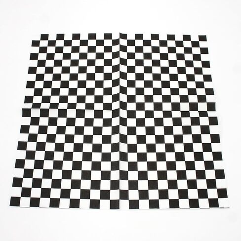 80 Pcs Black and White Checkered Party Napkins Checkered Flag Dinner Napkins Racing Car Themed Napkins Decorative Square Paper Napkins in Saudi Arabia