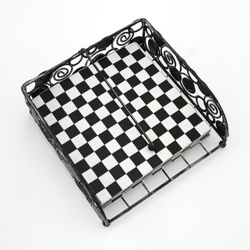 80 Pcs Black and White Checkered Party Napkins Checkered Flag Dinner Napkins Racing Car Themed Napkins Decorative Square Paper Napkins in Saudi Arabia