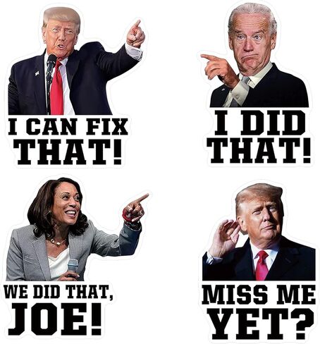 YINENA 100 قطعة من ملصقات I Did That بايدن يمكنني إصلاح ملصقات ترامب، ملصق مضحك لجو بايدن ودونالد ترامب ملصق حملة شعار محاكاة ساخرة للسيارة والدراجات النارية وخوذات الكمبيوتر المحمول ديكور 2 × 3 بوصة in Kuwait