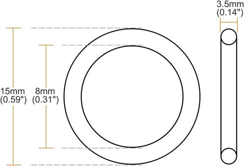 uxcell Fluorine Rubber O Rings, 11mm OD, 4mm Inner Diameter, 3.5mm Width, Seal Gasket Black 25Pcs in Saudi Arabia