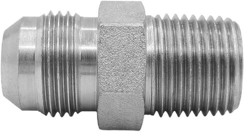 (2-PACK) 2404-10-08 Hydraulic Hose Adapter Fitting 5/8" Male JIC 37° Flare (7/8"-14UNF) × 1/2" Male (1/2"-14NPTF) SAE Straight Pipe Joints Tube Connector Carbon Steel in Kuwait
