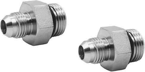 (2-PACK) 6400-06-08-O تركيب محول خرطوم هيدروليكي 3/8 بوصة ذكر JIC 37 درجة مضيئة (9/16 بوصة -18UNF) × 1/2 بوصة ذكر O-Ring Boss (3/4 بوصة -16UNF ) SAE مستقيم الأنابيب المفاصل أنبوب موصل الكربون الصلب in Saudi Arabia