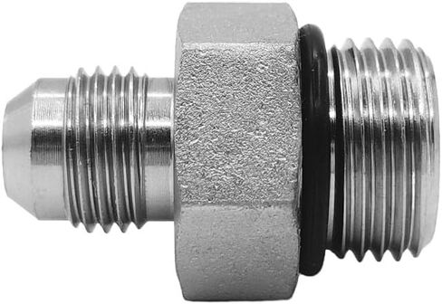 (2-PACK) 6400-06-08-O تركيب محول خرطوم هيدروليكي 3/8 بوصة ذكر JIC 37 درجة مضيئة (9/16 بوصة -18UNF) × 1/2 بوصة ذكر O-Ring Boss (3/4 بوصة -16UNF ) SAE مستقيم الأنابيب المفاصل أنبوب موصل الكربون الصلب in Saudi Arabia