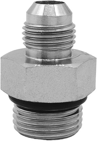 (2-PACK) 6400-06-08-O تركيب محول خرطوم هيدروليكي 3/8 بوصة ذكر JIC 37 درجة مضيئة (9/16 بوصة -18UNF) × 1/2 بوصة ذكر O-Ring Boss (3/4 بوصة -16UNF ) SAE مستقيم الأنابيب المفاصل أنبوب موصل الكربون الصلب in Saudi Arabia